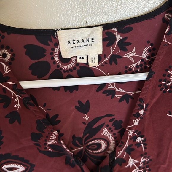 Sézane Silk Leona Floral Blouse Size 34 Or US size 2 - Picture 2 of 6
